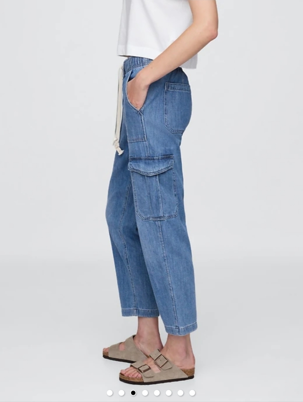 ❤️ GAP DENIM MID-RISE EASY JEAN CARGO JOGGER JEANS, SMALL (4 - 6) - Picture 3 of 14